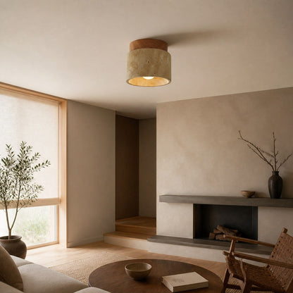 Travira Wabi Sabi Ceiling Light Organic Textured Marble Ceiling Lamp for Hallway