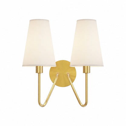 Arcuma Vintage Inspired Metal Wall Sconce - Handcrafted Fabric Shade for Bedroom