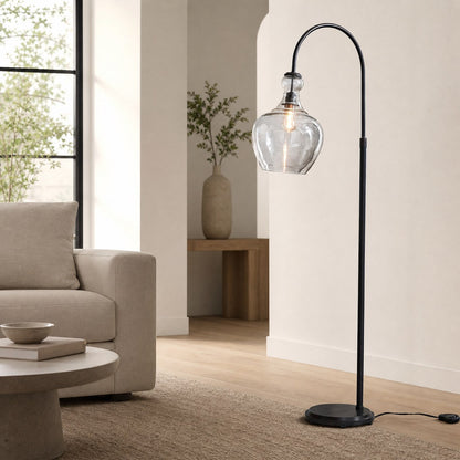 Lawson Stehlampe aus recyceltem Glas – einzigartige Aluminiumbeleuchtung mit Messing-Finish