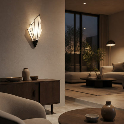 Kelsar Wall Light Featuring Hand-Cut Glass and Elegant Art Deco Design for Indoor Accent Lighting