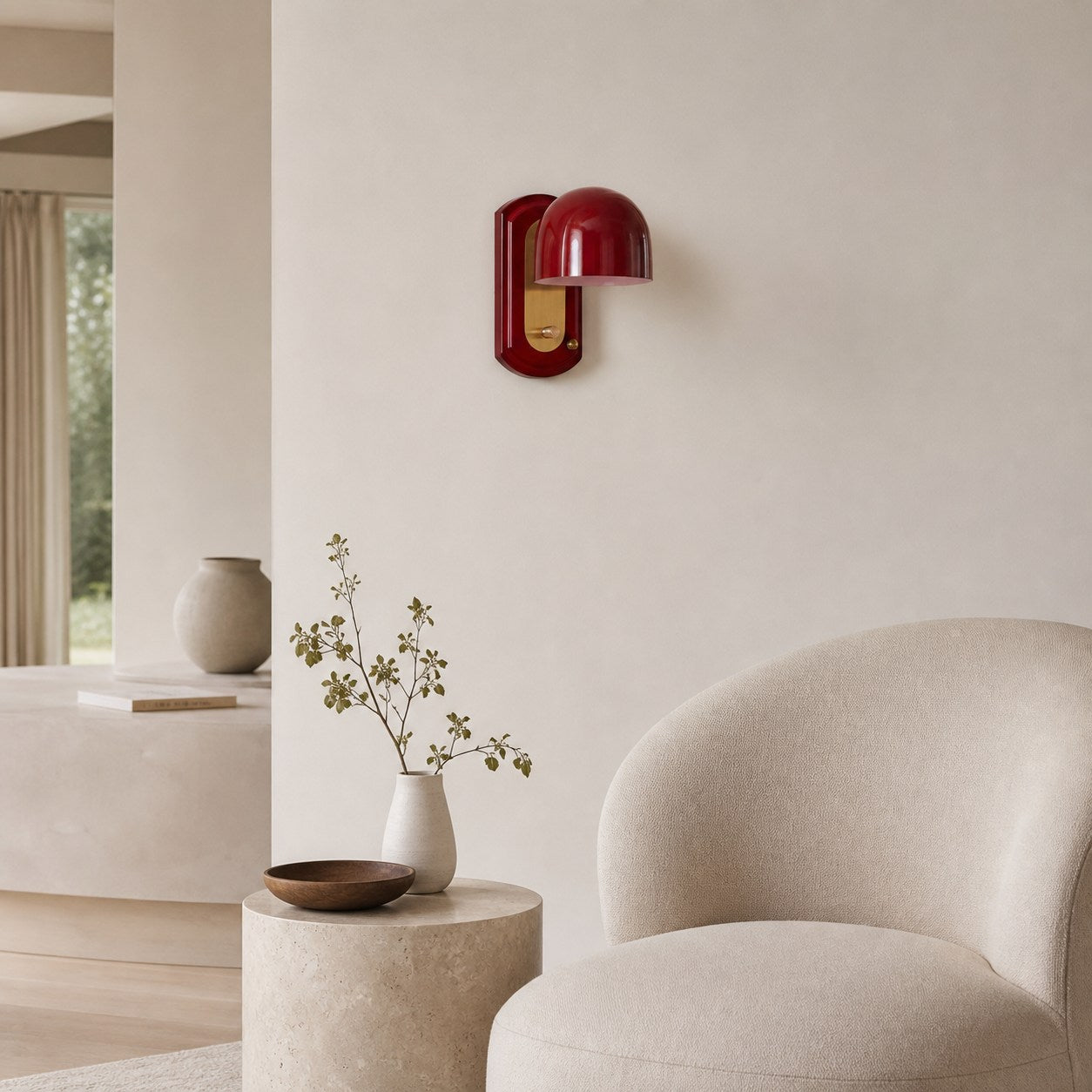 Livessa Modern Wall Lamp – Sculptural Glass Shade Wall Light for Bedroom or Living Room
