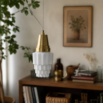 Modern Milk Glass Pendant Light for Dining Room