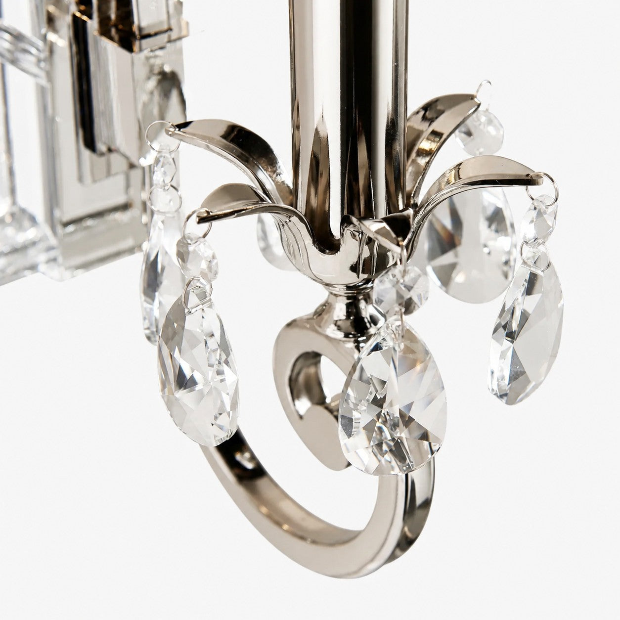 Talonis Crystal Accent Wall Light – Curved Chrome Arm Design for Living and Hallway Spaces