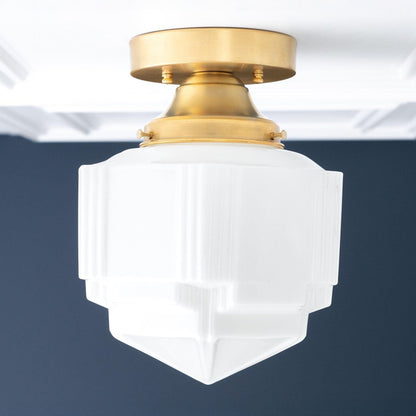 Geotower Glass Art Deco Ceiling Light - Glass Fixture - Elegant Home Lighting