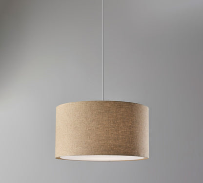 Dumora Fabric Drum Shade Pendant Light - Linen Design Hanging Light
