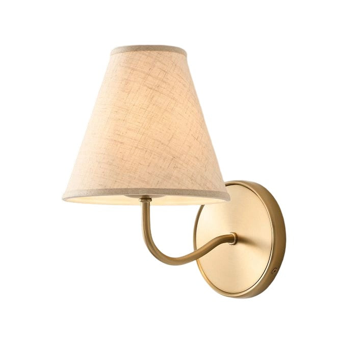 Fibura Contemporary Metal Sconce with Soft Linen Shade Subtle Silhouette for Living Rooms and Corridors