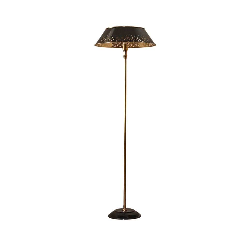 Auriglow Perforated Brass Floor Lamp – Space Age Style for Living Room or Bedroom