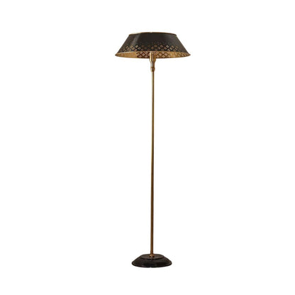 Auriglow Perforated Brass Floor Lamp – Space Age Style for Living Room or Bedroom