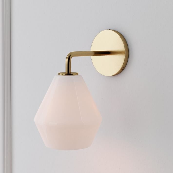 Merin Sculptural Milk Glass Geometric Wall Lamp