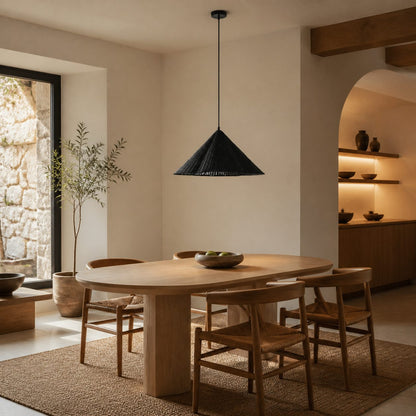 Wickara Natural Rattan Woven Pendant Light – Boho-Chic Hanging Lamp for Living and Dining