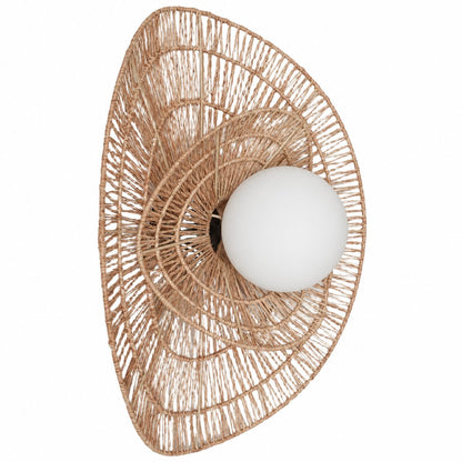 Florevian Woven Wall Sconce – Two Tier Jute Wall Sconce for Living or Bedroom