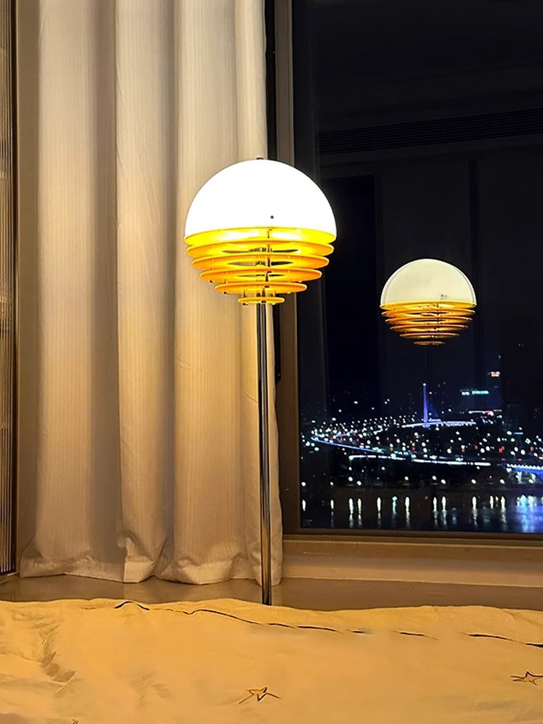 Orange Bauhaus Sunset Glas Stehlampe