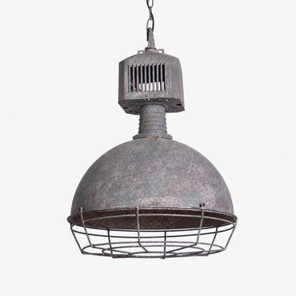 Caged Industrial Metal Pendant Light