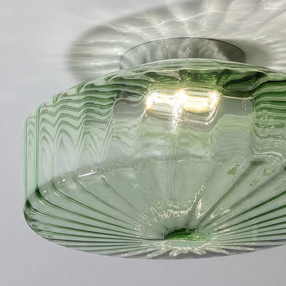 Ripplara Water Ripple Glass Ceiling Lamp with Vintage Style – Flush Mount Design for Bedroom