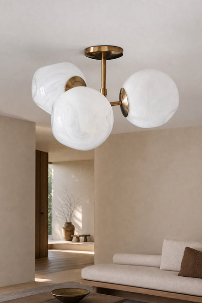 Pawrior Ball Flush Mount – Moderne Deckenleuchte aus Glas