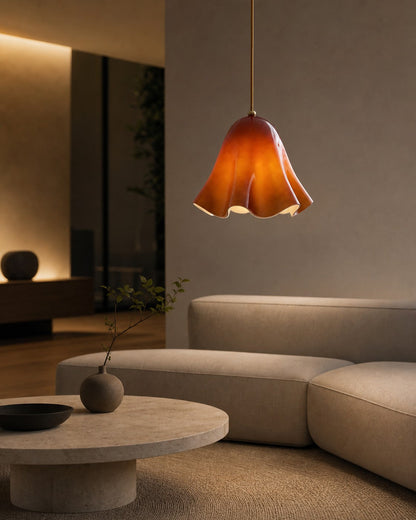 Bellina Artistic Glass Pendant Light - Modern Bloom Inspired Hanging Ceiling Lamp