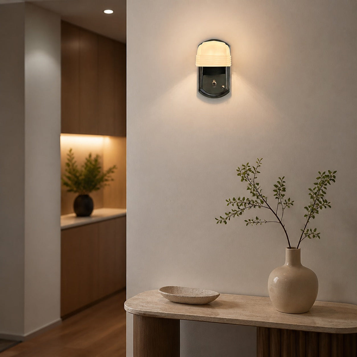 Bauhaus Creative Industrial White Glass Wall Lamp