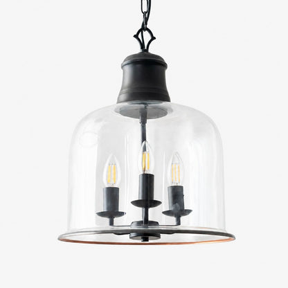 Vintage Glass Metal Pendant Light