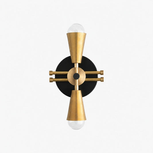 Pyralis Cone Art Deco Messing Wandleuchte - Industrielle Vanity Light