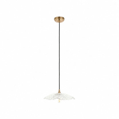 Floriaxis Floral Glass Pendant Light — Floral Glass Shade with Braided Cable for Kitchen or Dining