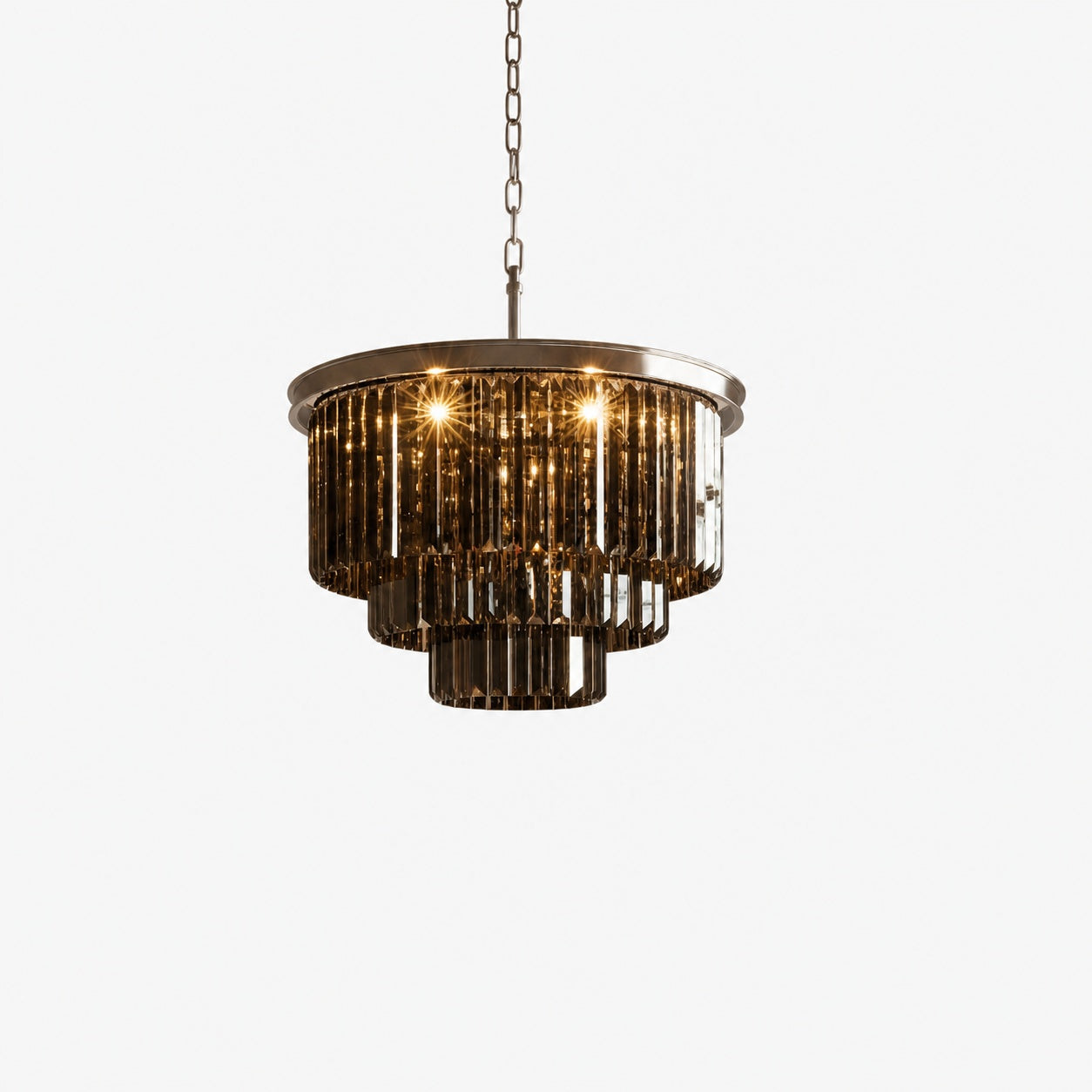 Aurevon Crystal Prism Metal Frame Modern Ceiling Chandelier for Home and Hotel