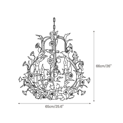 Ceramic Rose Chandelier