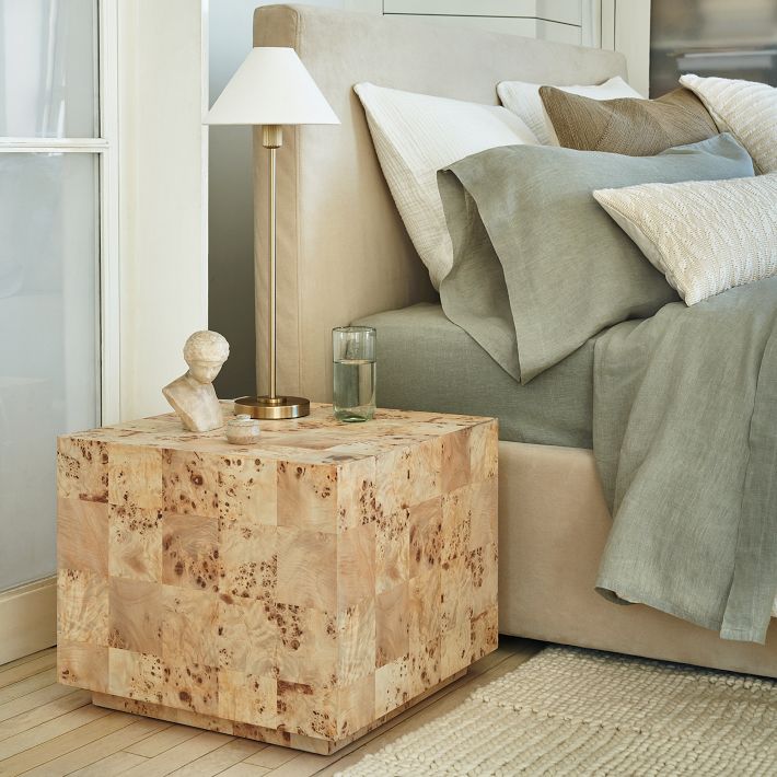 Diora Tischlampe und Stehlampe - Moderner Linear Stil Eleganter Leinen Lampenschirm für Wohnzimmer