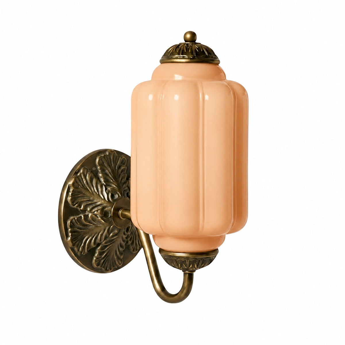 Eloise Messing-Wandleuchte – Elegante Vintage-Beleuchtung aus Milchglas