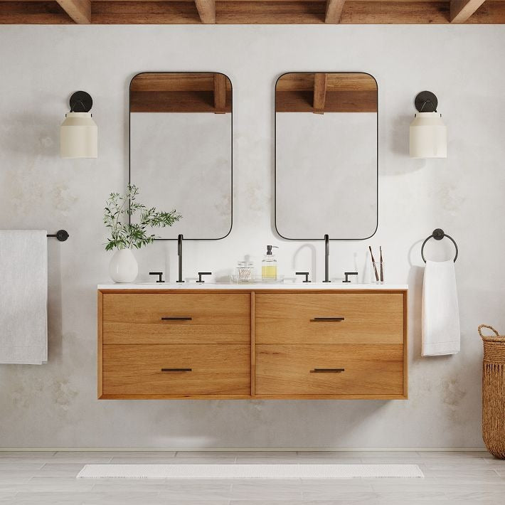 Hanton Modern Minimalist Brass and Glass Sconce – Damp Rated for Bathrooms