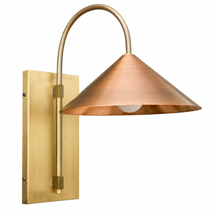 Conique Minimalistische Wandleuchte aus Metall – Skulpturale Bogenleuchte aus Messing für moderne Innenräume