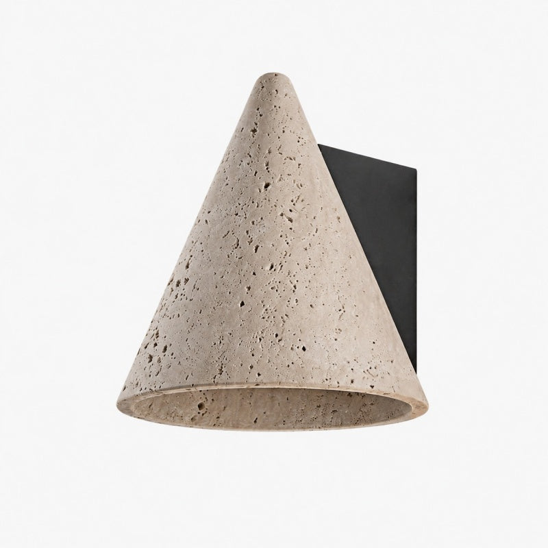 Natural Travertine Cone Wall Sconce