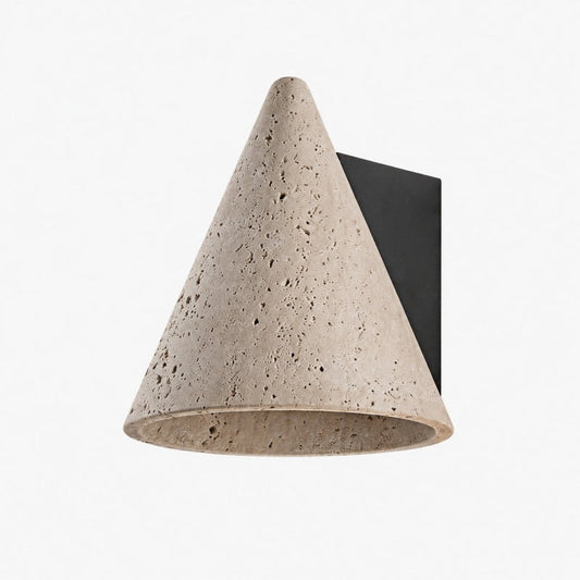 Natural Travertine Cone Wall Sconce