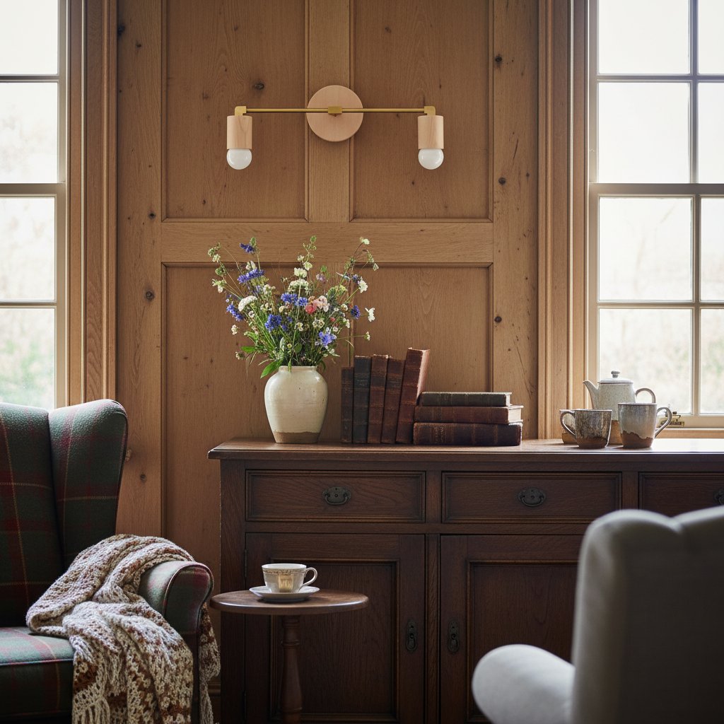 Mobilux Line Holz- und Schminktischleuchte – Böhmische Badezimmerbeleuchtung