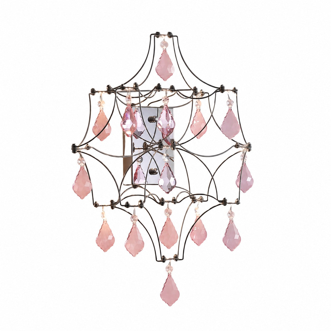 Crynora Crystal Cascade Wall Sconce - Sparkling Firefly Effect LED Light for Bedroom or Living Room