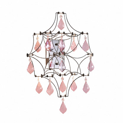 Crynora Crystal Cascade Wall Sconce - Sparkling Firefly Effect LED Light for Bedroom or Living Room