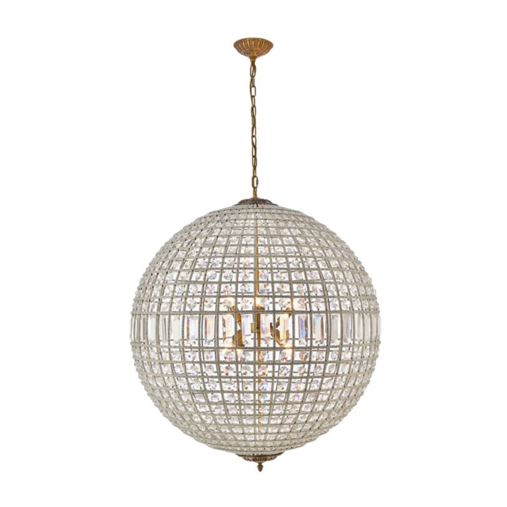 Luxuriöse Vintage Kristall Kugel Pendelleuchte
