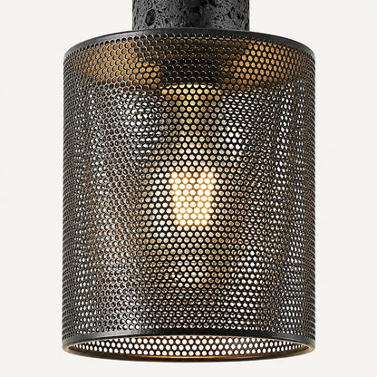 Textured Black Mesh Pendant Light 3