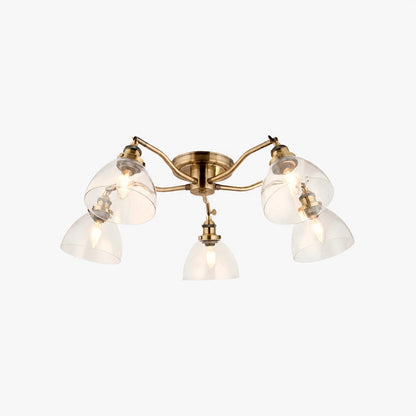 Novera Vintage-Inspired Semi-Flush Ceiling Fixture with Curved Arms for Living Spaces
