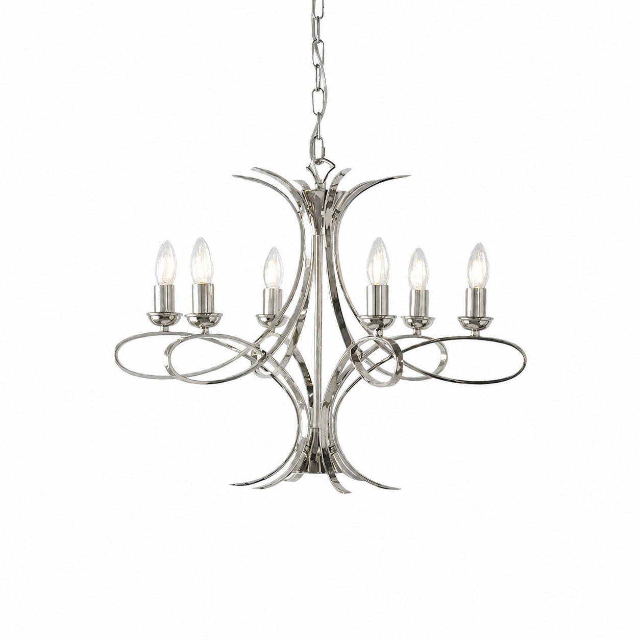 Foline Geometrischer Kronleuchter – Nickel-Finish, stimmungsvolles Licht für Flure und Küchen