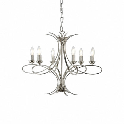 Foline Geometrischer Kronleuchter – Nickel-Finish, stimmungsvolles Licht für Flure und Küchen
