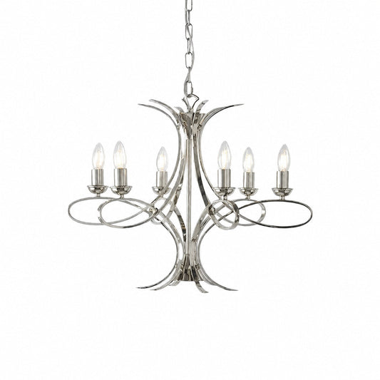 Foline Geometrischer Kronleuchter – Nickel-Finish, stimmungsvolles Licht für Flure und Küchen