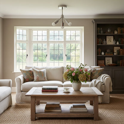 Mobilux Line Modern Brass Flush Mount - Minimalist Gold Ceiling Light for Bedroom