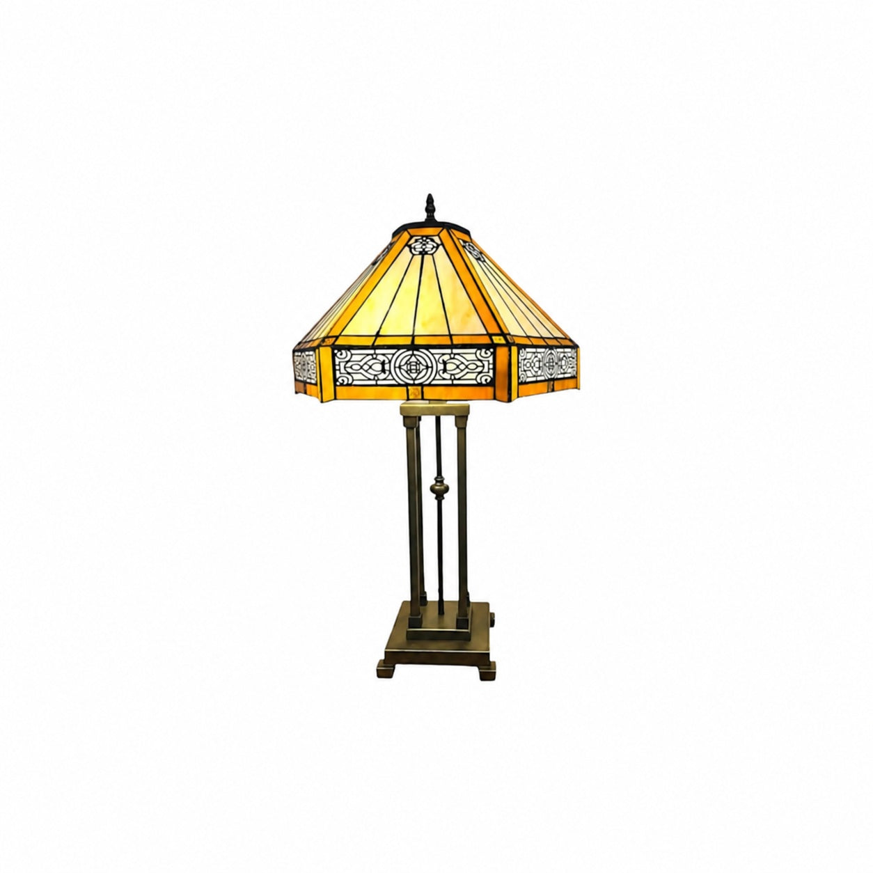 Velora Artisan Dragonfly Stained Glass Table Lamp — Vintage Tiffany Style Accent Light for Living Room