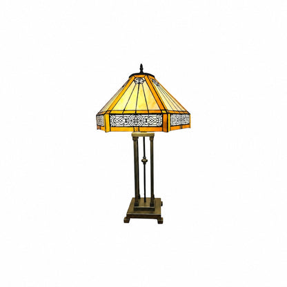 Velora Artisan Dragonfly Stained Glass Table Lamp — Vintage Tiffany Style Accent Light for Living Room