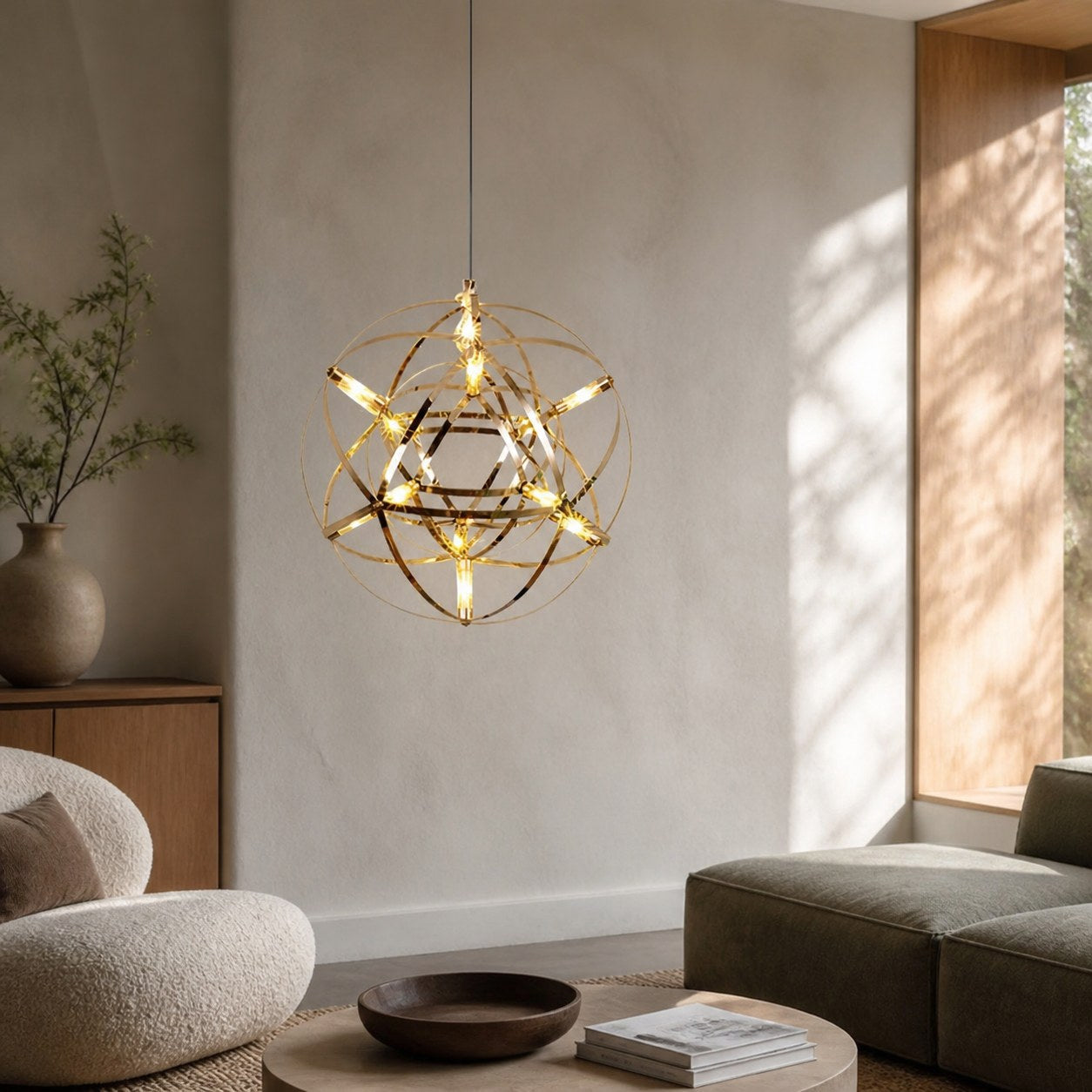 Silver Spark Ball Pendant Light