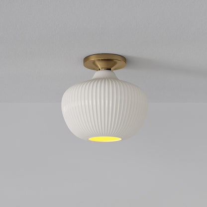 Rivrona Glass Flush Mount Ceiling Light - Modern Champagne Globe Design