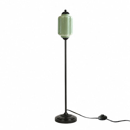 Eloise Textured Glass Pumpkin-Inspired Floor Lamp - Organic Artistry and Retro Style for Living Rooms