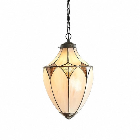 TF Brooklyn Acorn Pendelleuchte im Tiffany-Vintage-Stil mit Buntglasdesign – ideal für Esszimmer und Eingangsbereich