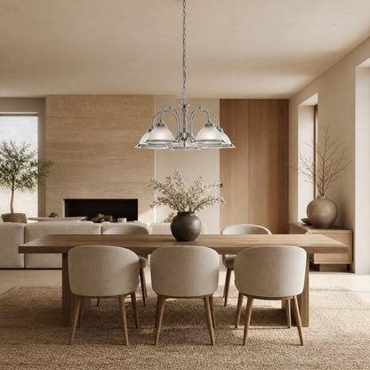 TF Vintora Pendelleuchte aus geripptem Glas – Elegante Metallumrandung für Küchen, Essbereiche und Flure