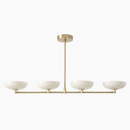 Vega Glas-Kronleuchter im Mid-Century-Modern-Stil mit Glasschirmen für Esszimmer und Kücheninsel